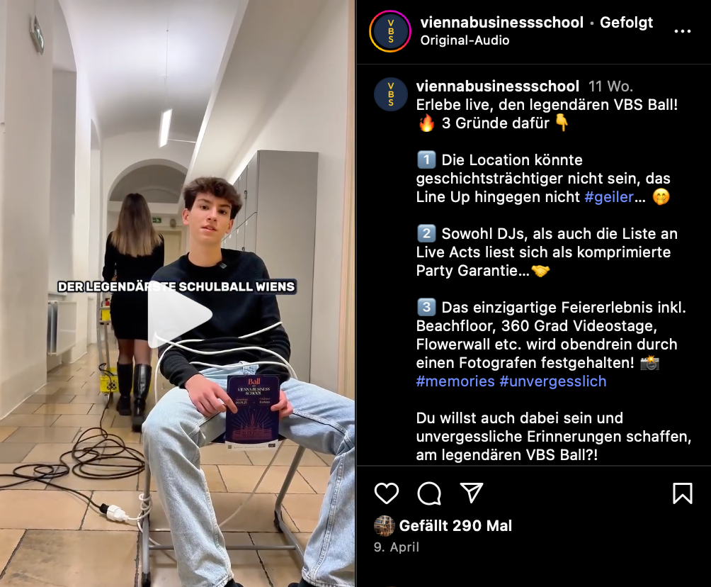 VBS Schulball 2025 erfolgreiches Reel Tiktok